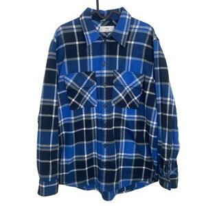 Aritzia Tna Thick Plaid Flannel Oversized Blue Size 2